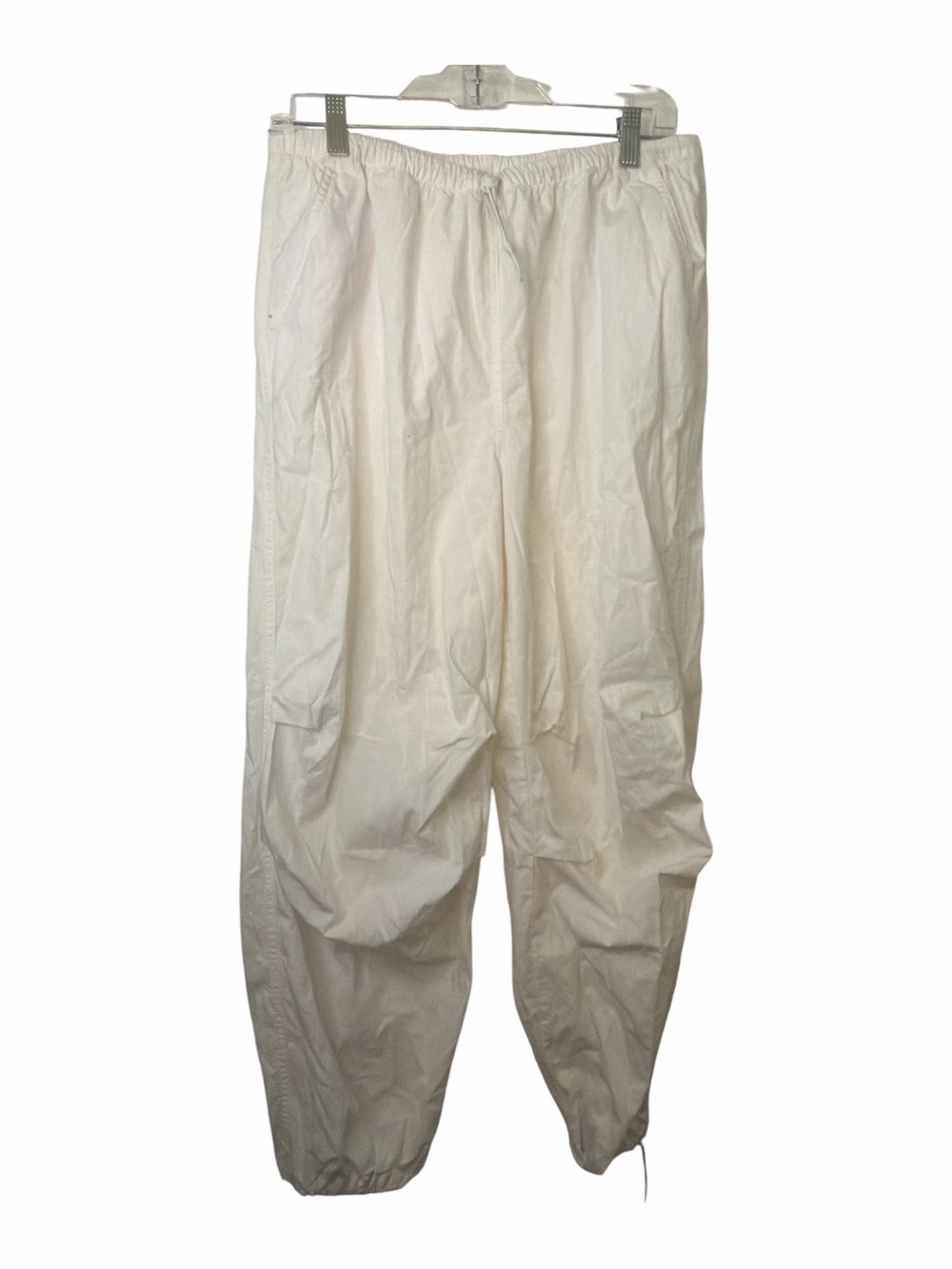 H&M Divided Lightweight Elastic Waist White Cargo Pants Jogger